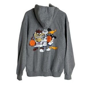 Jerzees Men's Space Jam Tune Squad Full Zip Hoodie Gray Large